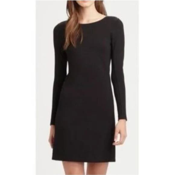 Theory Black Kallon Long Sleeve Sheath Dress Modest Business Causal Women Sz. 2 - Picture 1 of 8
